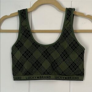 Lucky Brand Green and Black Sports Bra